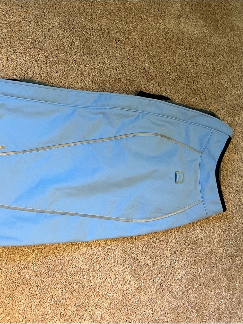 RuffWear Light Blue Dog Coat with Black Trim